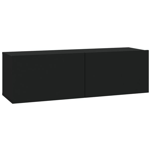 vidaXL Ensemble de meubles TV 6 pcs Noir Bois d'ing&eacute;nierie
