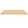 vidaXL Auvent r&eacute;tractable jaune et blanc 4,5x3 m tissu et aluminium