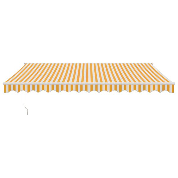 vidaXL Auvent r&eacute;tractable jaune et blanc 4,5x3 m tissu et aluminium