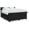 vidaXL Sommier &agrave; lattes de lit avec matelas Noir 180x200 cm Velours