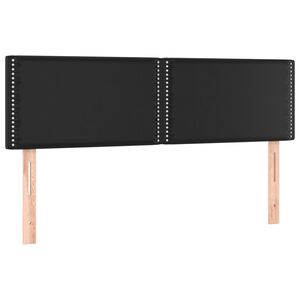 vidaXL T&ecirc;tes de lit Noir 144 x 5 x 78/88 cm Similicuir