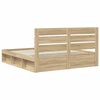 vidaXL Cadre de lit Sonoma 200 x 200 cm Bois de pin massif