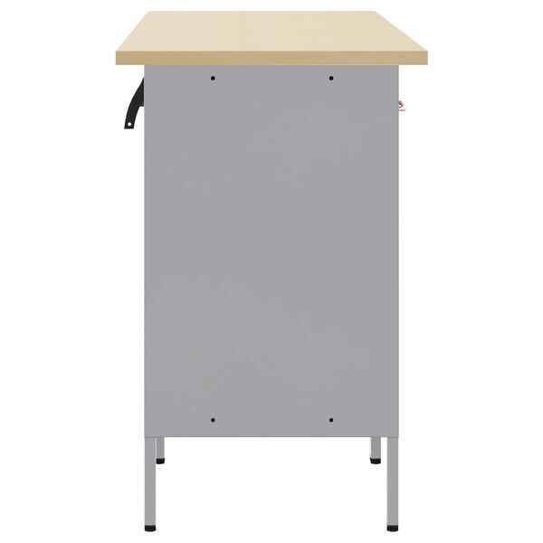 vidaXL Placard de travail 4 pcs Noir Bois d'ing&eacute;nierie et acier