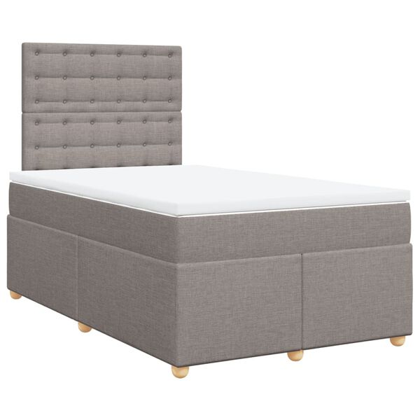 vidaXL Sommier &agrave; lattes de lit avec matelas taupe 120x190 cm tissu