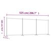 vidaXL Cloison de s&eacute;paration 3 panneaux Blanc 525x180 cm Tissu
