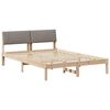 vidaXL Cadre de lit Marron et taupe 135 x 190 cm Bois massif en pin
