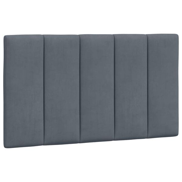 vidaXL Coussin de t&ecirc;te de lit Hanko gris fonc&eacute; 80 cm velours