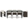 vidaXL Ensemble de salle &agrave; manger pour jardin 9 pcs Marron polyrotin