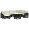 vidaXL Ensemble de canap&eacute; de jardin 9 pc Noir et blanc cr&egrave;me polyrotin