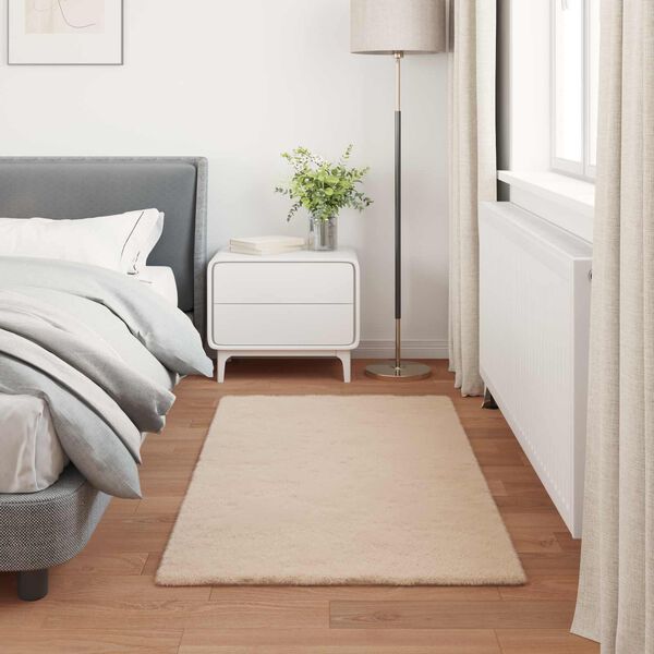vidaXL Tapis en Fourrure Synth&eacute;tique de Lapin Olite Taupe 80 x 150 cm