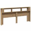 vidaXL T&ecirc;te de lit &agrave; LED ch&ecirc;ne artisanal 220x18,5x103,5 cm