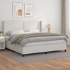 vidaXL Sommier &agrave; lattes de lit avec matelas Blanc 200x200cm Similicuir