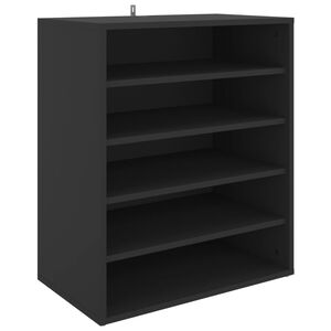 vidaXL Armoire &agrave; chaussures Noir 60x35x70 cm Bois d&rsquo;ing&eacute;nierie