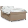 vidaXL Sommier &agrave; lattes de lit avec matelas Cappuccino 140x190 cm