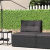 vidaXL Canap&eacute; central de jardin avec coussins noir r&eacute;sine tress&eacute;e