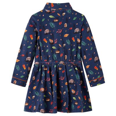 Robe pour enfants à manches longues bleu marine 128