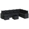 vidaXL Salon de jardin 9 pcs avec coussins noir r&eacute;sine tress&eacute;e