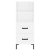 vidaXL Buffet haut Blanc 34,5x34x180 cm Bois d'ing&eacute;nierie