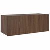 vidaXL Meuble TV mural avec lumi&egrave;res LED ch&ecirc;ne marron 80x35x31 cm
