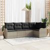 vidaXL Ensemble de canap&eacute; de jardin 5 pcs Gris clair Poly rotin