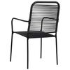 vidaXL Chaises de jardin lot de 2 Corde en coton et acier Noir