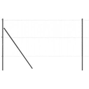 vidaXL Poteau de cl&ocirc;ture ench&acirc;ss&eacute; 26 pc Gris Acier enduit de poudre