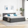 vidaXL Lit de Rangement Gris fonc&eacute; 200 x 200 cm Cuir synth&eacute;tique