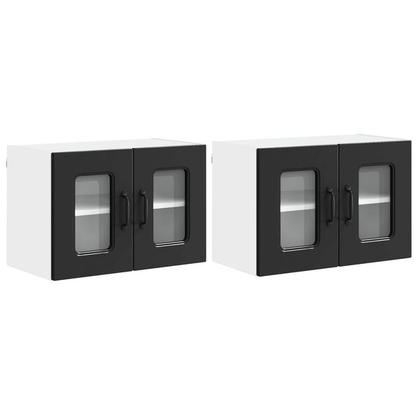 vidaXL Armoire de cuisine Kalmar 2 pcs Noir 60 x 31 x 40 cm