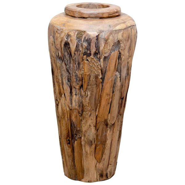 vidaXL Vase de d&eacute;coration 40 x 80 cm Bois de teck solide