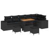 vidaXL Ensemble de canap&eacute; de jardin 9 pc Noir polyrotin