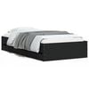 vidaXL Cadre de lit avec tiroirs sans matelas noir 100x200 cm