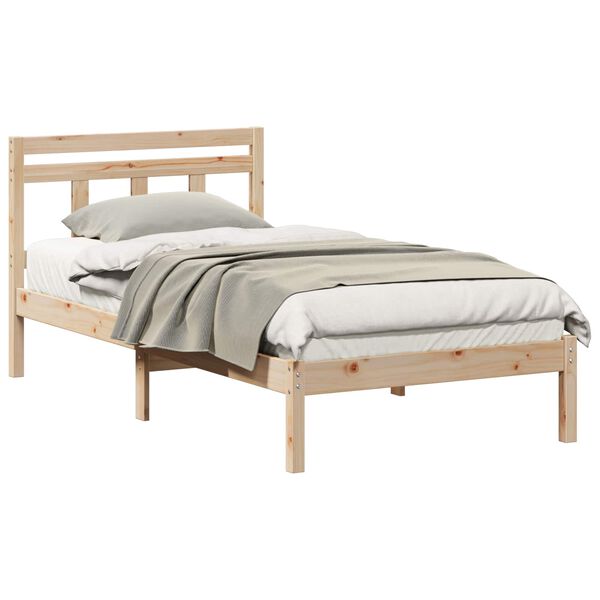 vidaXL Cadre de lit Marron 75 x 190 cm Pin massif