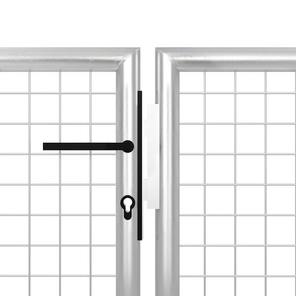 vidaXL Portail de jardin en acier 500 x 75 cm argent&eacute;