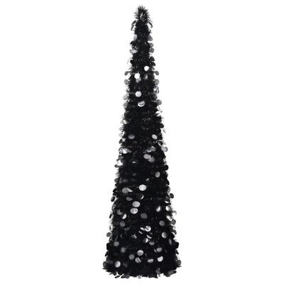 vidaXL Sapin de Noël artificiel escamotable Noir 150 cm PET
