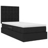 vidaXL Lit avec rangement et LED avec LED Noir 90 x 190 cm Polyester