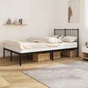 vidaXL Cadre de lit m&eacute;tal sans matelas avec t&ecirc;te de lit noir 120x200cm