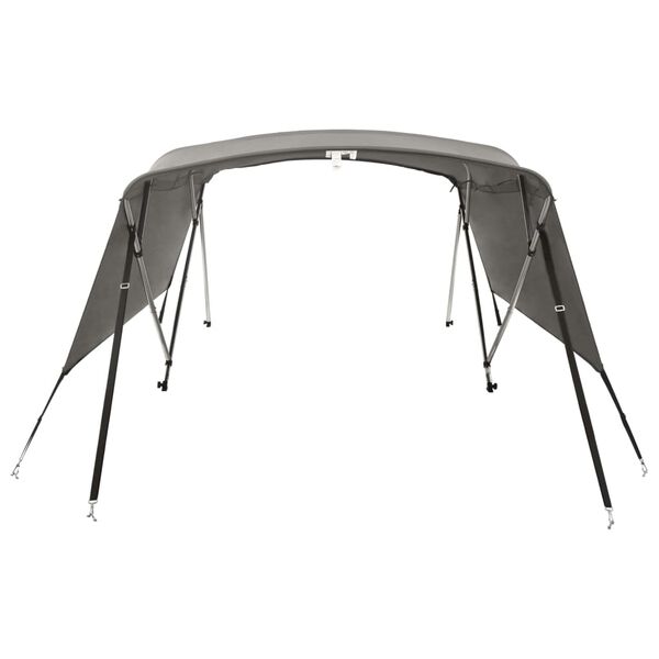 vidaXL Toit bimini &agrave; 4 arceaux parois lat&eacute;rales 243x(185-198)x137 cm