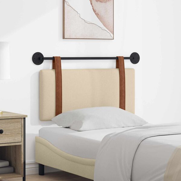 vidaXL T&ecirc;te de lit suspendue Uni Cr&egrave;me 90 x 55 x 5 cm PU antique