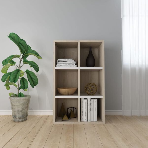 vidaXL Biblioth&egrave;que/Buffet blanc et ch&ecirc;ne sonoma bois d'ing&eacute;nierie