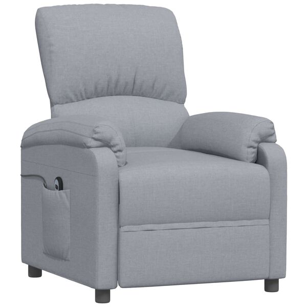 vidaXL Fauteuil Gris clair Tissu