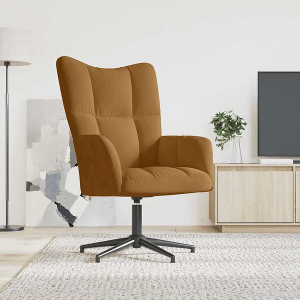 vidaXL Chaise de relaxation Marron Velours