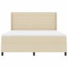 vidaXL Lit &agrave; ressort LED avec matelas Cr&egrave;me 180 x 200 cm tissu