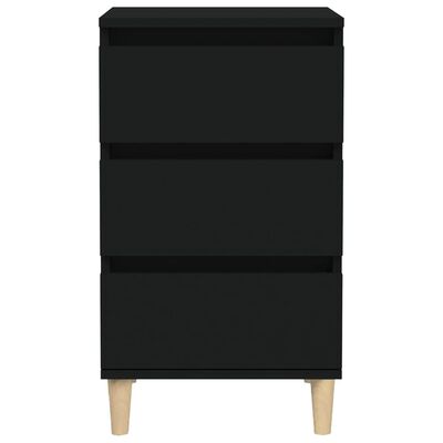 vidaXL Table de chevet noir 40x35x70 cm bois d’ingénierie
