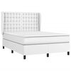 vidaXL Sommier &agrave; lattes de lit avec matelas Blanc 140x190cm Similicuir