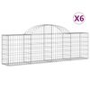 vidaXL Paniers &agrave; gabions arqu&eacute;s 6 pcs 200x30x60/80 cm Fer galvanis&eacute;
