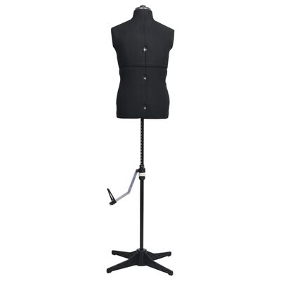 vidaXL Mannequin de couture ajustable pour homme Noir Taille 37-45