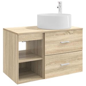 vidaXL Ensemble de mobilier de salle de bain 2 pc Ch&ecirc;ne Sonoma