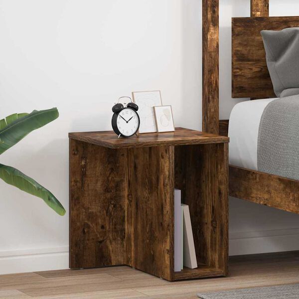 vidaXL Table d'appoint 2 pcs Ch&ecirc;ne fum&eacute; 37 x 32 x 40 cm