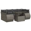 vidaXL Salon de jardin avec coussins 7 pcs gris r&eacute;sine tress&eacute;e