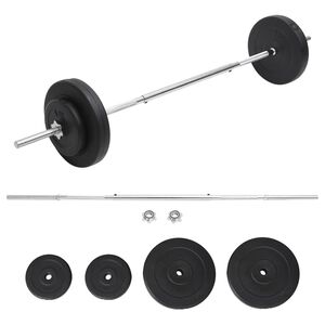 vidaXL Ensemble d'halt&egrave;res avec plaques 30 kg